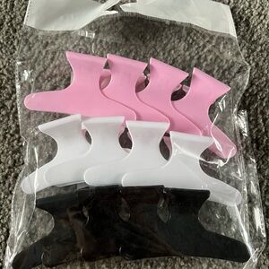 Pink, White, and Black Hair Clips Set
